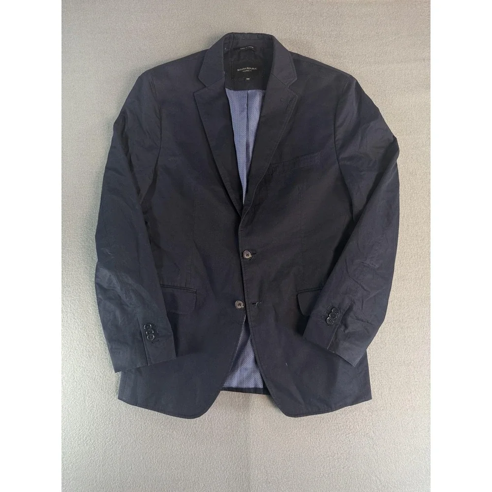Banana Republic Blazer Mens 38R‎ Blue Cotton Tailored Fit Casual Jacket